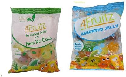 4Fruitz Assorted Nata&Assorted Jelly300gm(Pack of 2)Imported Assorted Jelly Candy