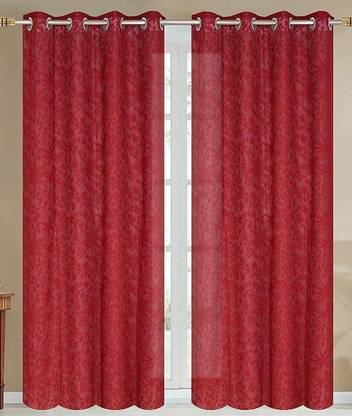 Frizty 152 cm (5 ft) Net Semi Transparent Window Curtain (Pack Of 2)