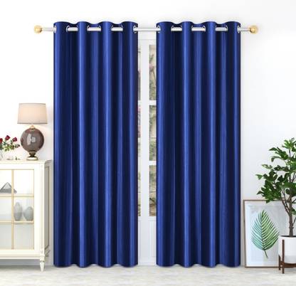 Hstextile 123 cm (4 ft) Door Polyester Semi Transparent Curtain (Pack Of 2)
