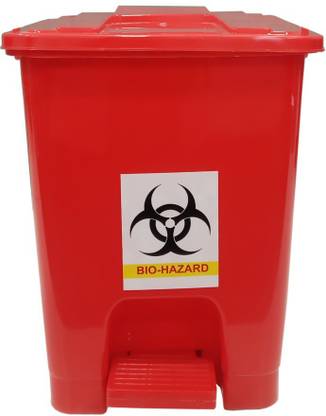 Mofna Bio Medical Plastic Pedal Dustbin, Plastic Pedal Dustbin (30 Liter, Red) Plastic Dustbin