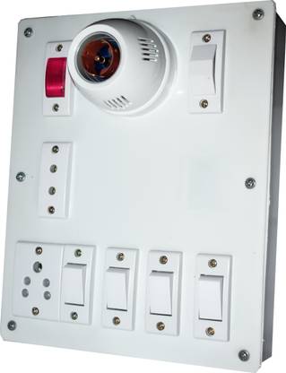 ANCHOR Switch Board (4 switch 2 socket 1 indicator 1 fuse 1 holder) Wall Plate