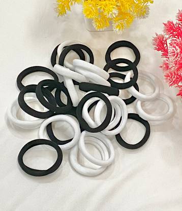 AARTISAI Stylish Black and White Hair Rubber Bands for Women and Girls (Pack of 30) Rubber Band