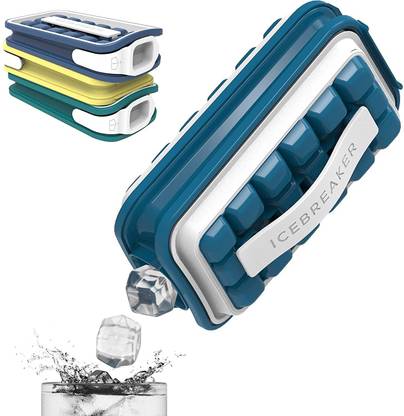 JENY Ice Cube Tray Mold Maker with Lid and Reusable Ice Maker Ice Ball Maker Bottle Multicolor Silicone Ice Ball Tray