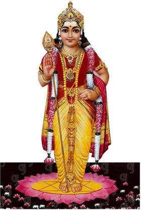 Giriram Photos Sri Bala Murugan - Medium Size (8" x 3.5" Inches) Photo Wooden Cutout Religious Frame