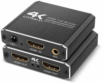 microware 4K Ultra HD HDMI 1x2 Splitter, 60Hz + HDR + HDCP 2.2 + Audio, Media Streaming Device