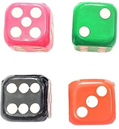 DIGSMORDEN Six Sided 25mm Big Size Multicolor Jumbo Dice for Playing Board Games (Set of 4) Party & Fun Board Game