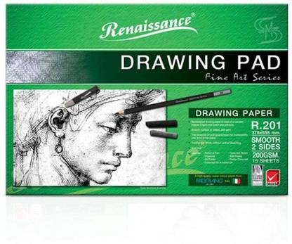 Renaissance Fabriano Drawing Sketching Paper Pad 375 x 555 mm 200 GSM 15 SHEET Sketch Pad