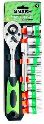 DARIT Smash Ratchet 12 PCS Quick Released Ratchet Handle Extension Bar 1/2" Sleeve Socket Set