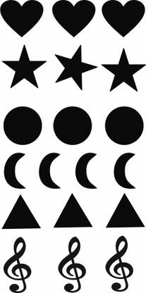 Ordershock Heart, Star, Circle, Moon, Triangle Tattoo Stickers For Male And Female Tattoo