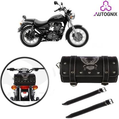 AutoGnix Saddle Bag Black Leatherette Motorbike Saddlebag