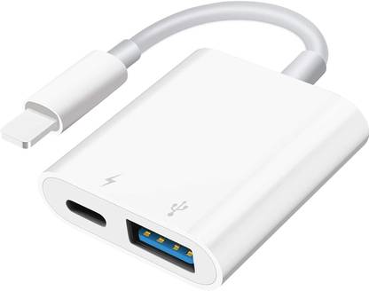 microware USB Camera Adapter,USB Female OTG Adapter Portable USB Adapter for iPhone with Charging Port, No Application,Plug and Play USB Hub