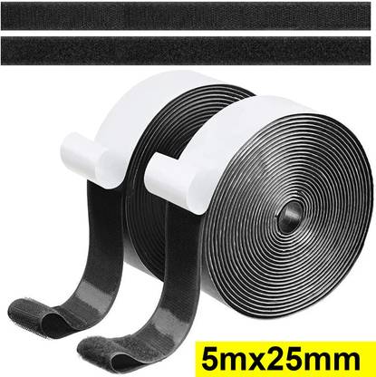 Wild Accessories Self-Adhesive Hook and Loop Tape Roll, Sticky Back | Both Indoor and Outdoor Use Stick-on Velcro