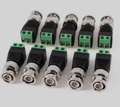 PNP BNC Connectors Screws for CCTV Camera (Green) - Pack of 10 Pcs BNC Wire Connector