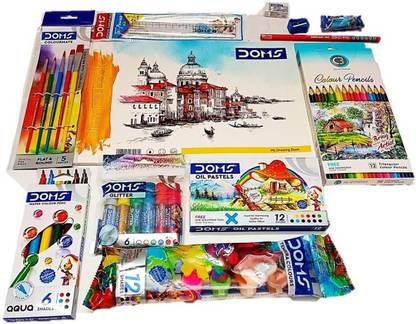 DOMS Colourful Drawing Art Kit of 9 Items