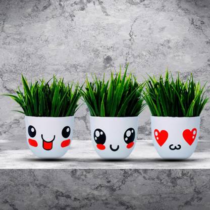 Neki Unique Design for Home , Office, Shop, Balcony Garden Decoration बोनसाई जंगली नकली पौधा पॉट के साथ