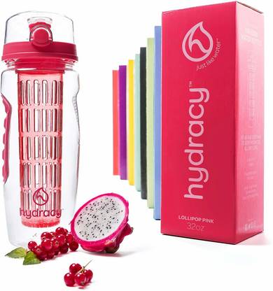 Hydracy Infuser Water Bottle with Infusion Rod, Time Mark, Sleeve Combo 1000 ml Bottle
