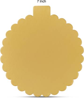 SUNPACKERS Gold Cake board ,Disposable Cake Plate Coated Cake Base size 7 INCH Paper Cake Server
