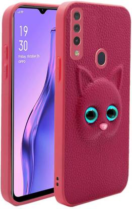 ELEF Back Cover for Oppo A31 Soft PU Leather 3D Effect with Colored Eye Cat Back Cover