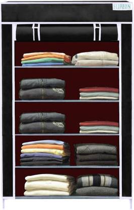 FLIPZON Multipurpose Storage Rack, 5 Layer PP Collapsible Wardrobe