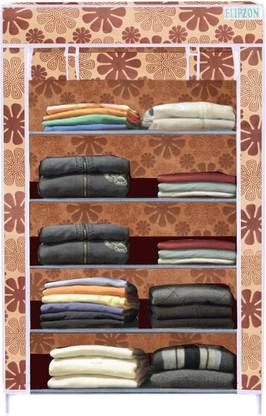 FLIPZON Multipurpose Storage Rack, 5 Layer PP Collapsible Wardrobe