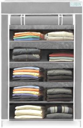 FLIPZON Multipurpose Storage Rack, 5 Layer PP Collapsible Wardrobe