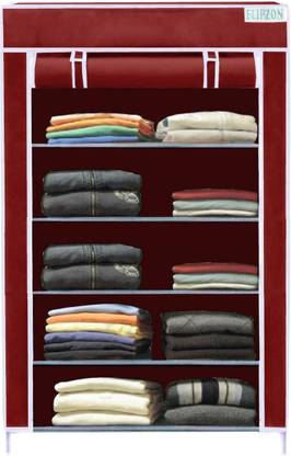 FLIPZON Multipurpose Storage Rack, 5 Layer PP Collapsible Wardrobe
