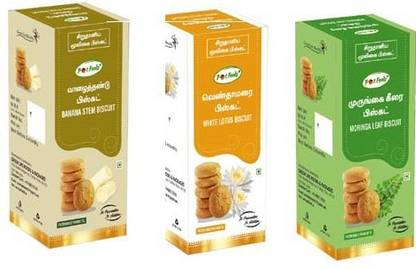 Parkavi Banana Stem, Moringa Leaves, White Lotus Cookies , Healthy Millet Herbal Biscuit Cookies Biscuit