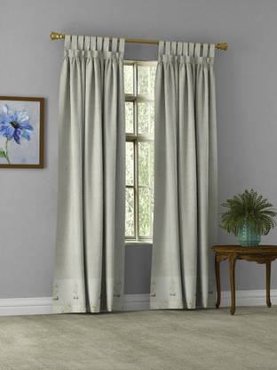 EK 213 cm (7 ft) Door Cotton Semi Transparent Curtain Single Curtain