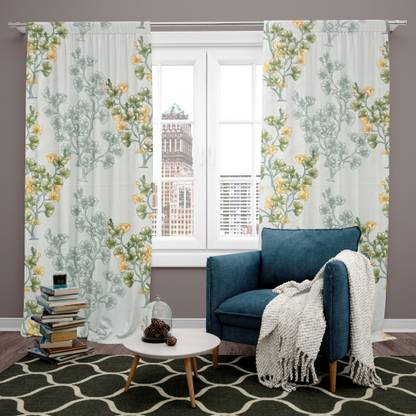 L ROSS 213 cm (7 ft) Door Blends Semi Transparent Curtain (Pack Of 2)