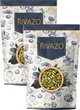Rivazo Fresh Natural Pumpkin Seeds in Flex Zip Lock Pack 1 Kg (2x500 Grams Pack) Pumpkin Seeds