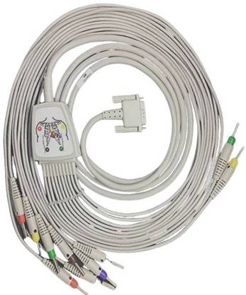 HospiStore 10 Lead Banana Type ECG Patient Cable for BPL 6208 View/Plus – 4 mm /Grey Cable Electrotherapy Device