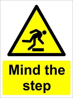 RLDigitalUnits Mind the Step Sign Sticker Emergency Sign