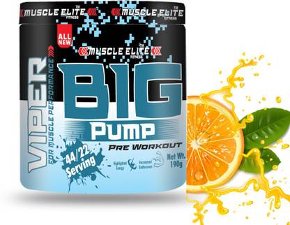 MUSCLE ELITE FITNESS Big Pump Pre Workout Supplement Increased Energy , Muscle , Strength X1 Orange Energy Drink