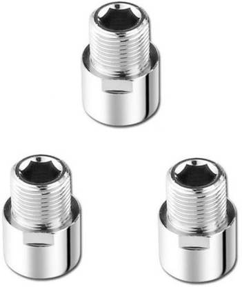 Kinik CP Brass Extension Nipple(Length 1" Inch, Thread Size 1/2" Inch)(Pack of 3) Faucet Line