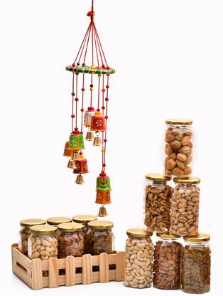 vt real nutri CASHEW, ALMOND, RAISIN, PISTACHIO, WALNUT, APRICOT, HANGING BELLS 125*6(750GM) Combo