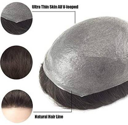 REINE Poly  Patch for Men|100% Human | loss solution|(Size-8×6) Hair Extension