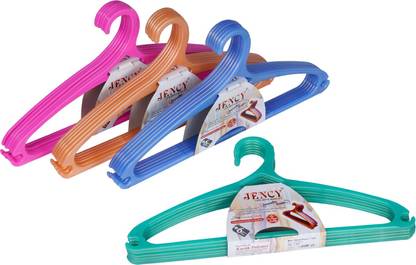 Amulakh Plastic Clothes Hanger Space Saving Ideas for Everyday Standard Used Clothes Plastic Dress Pack of 6 Hangers For  Dress