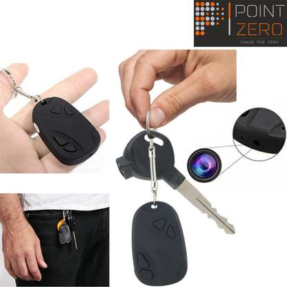 Point Zero 720P Mini Key Spy camera With Microphone Key Chain Spy Camera NO WIFI Security Camera