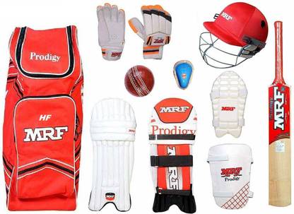 HF GENIUS MRF ( RED ) Full Size ( Ideal For 15-21 Years ) Complete Cricket Kit