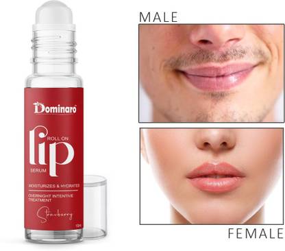 Dominaro Strawberry Pink Lip Serum Roll On, Brightening for Soft Lips With Glossy & Shine