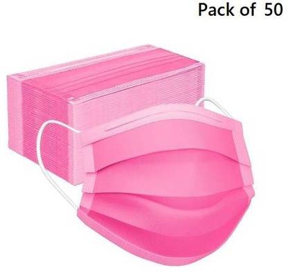 Wellstar Protective Face Mask with NOSE CLIP, CE ISO & GMP Certified Bacterial Filtration 3 Ply Comfortable Fit Surgical Disposable Without Valve Mask with Nose Pin 50 Non-Washable, Water Resistant Surgical Mask With Melt Blown Fabric Layer