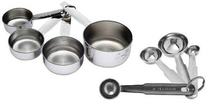 RK Engineering Works 4 Measuring Cup and 4 Measuring Spoon Measuring Cup