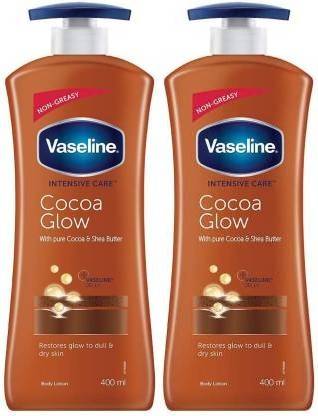 Vaseline COCOA GLOW SHEA BUTTER BODY LOTION 400 ML X 2