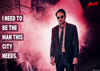 Dare Devil : Matt Murdock Action Fiction Art Effect Quotes Poster 07 (18inchx12inch) Photographic Paper