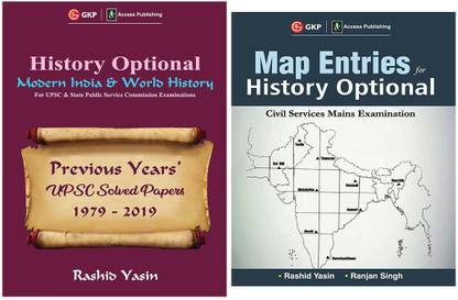 History Optional - Modern India & World History - Previous Year's UPSC Solved Papers 1979-2019 & Map Entries (Set Of 2 Books)