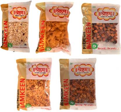 Shreshtham snackbox - mixture, gathiya, chana chatpati, chuda mix, bhakarwadi