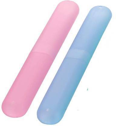 BM RETAIL 2 pcs Bathroom Tooth Brush Holder Tube Cap Cover Protect Case Box Paper Toothbrush Holder