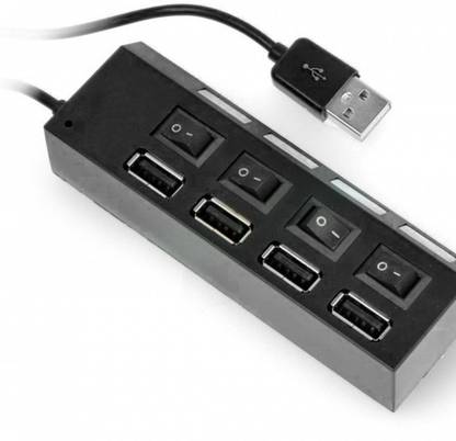 Zohlo USB Hub 2.0 Multi USB Port, Hub High Speed With Individual On/Off USB Adapter