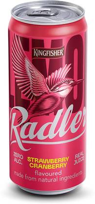 Kingfisher Radler Strawberry Cranberry Non-Alcoholic Malt Drink Can