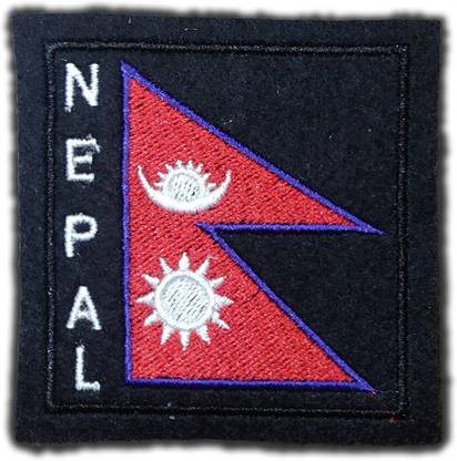 Patched Up Nepal Country Flag Embroidered Applique Patch